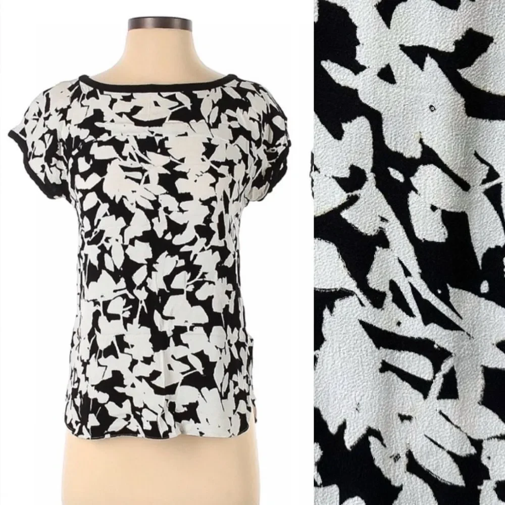 KATE SPADE Abstract Floral Print Top XS S 2 4